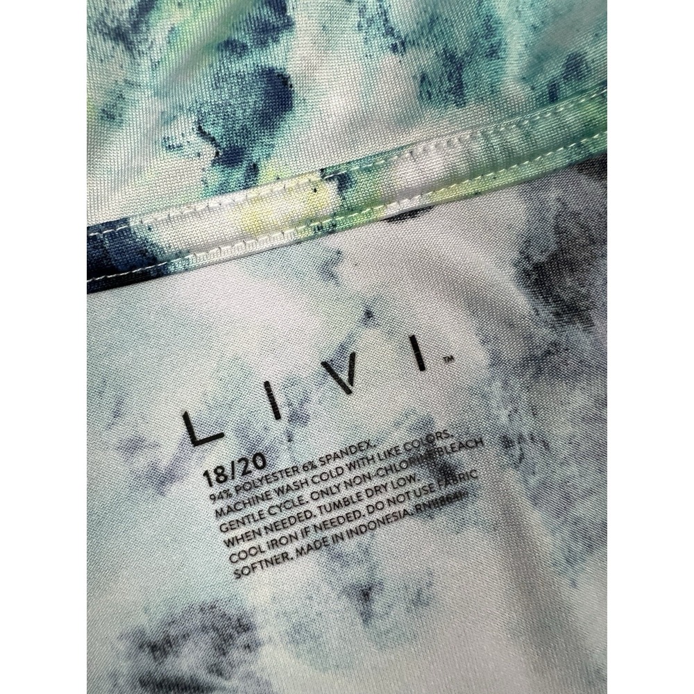 Livi Active Women's Tie-Dye Tank Top in Blue, Aqua, Navy, Lime - Picture 9 of 10